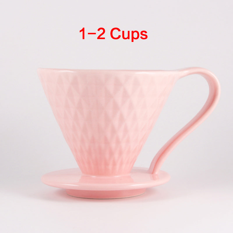 Ceramic Coffee Filters V60 Coffee Drip Filter Cup Diamond shape Permanent Pour Over Coffee Maker