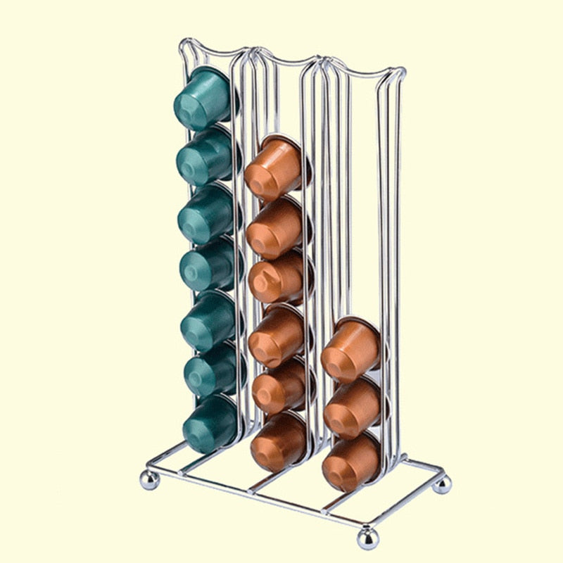 Coffee Capsules Dispensing Tower Stand Coffee Pod Holder Dispenser Fits Nespresso Capsule Storage