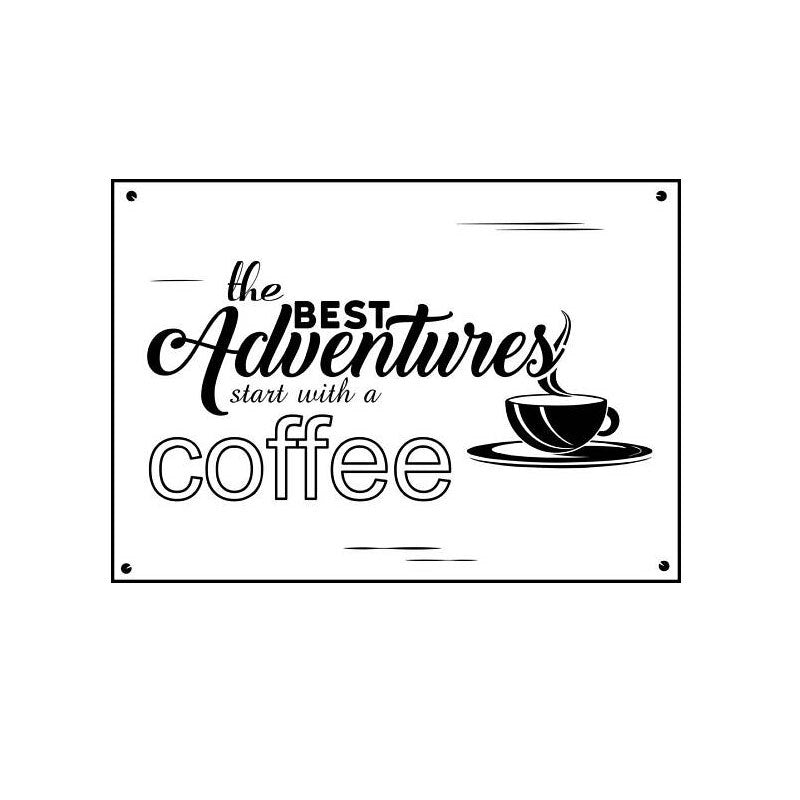 Coffee Decor A Cozy Lifestyle Quotes Decal For Living Room  The Best Adventures Start With A Coffee