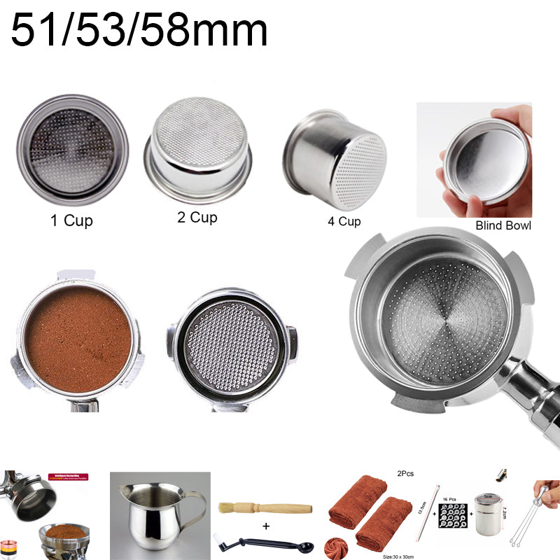 Coffee Filter 1Cup 2Cup 4Cup Blind Bowl 51/53/58mm Non Pressurized Portafilter Basket