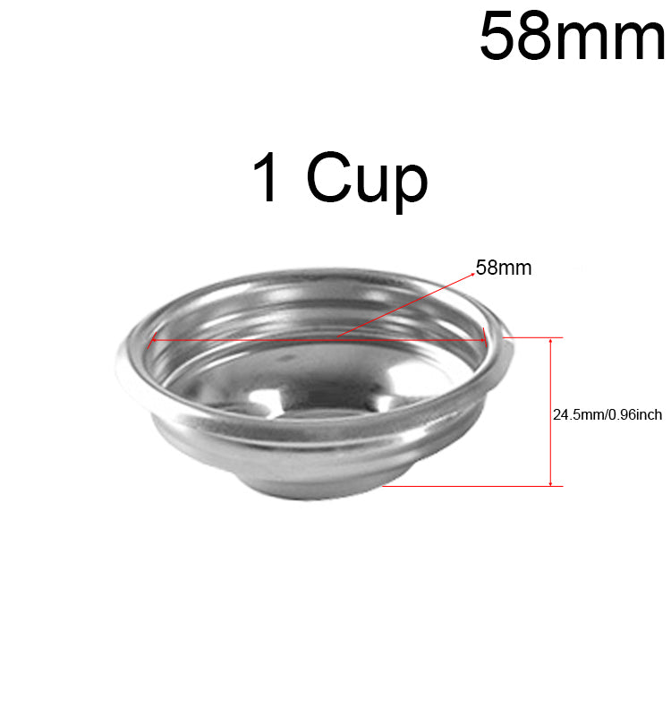 Coffee Filter 1Cup 2Cup 4Cup Blind Bowl 51/53/58mm Non Pressurized Portafilter Basket