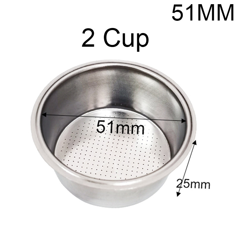 Coffee Filter 1Cup 2Cup 4Cup Blind Bowl 51/53/58mm Non Pressurized Portafilter Basket