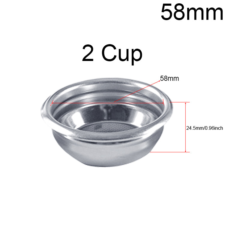 Coffee Filter 1Cup 2Cup 4Cup Blind Bowl 51/53/58mm Non Pressurized Portafilter Basket