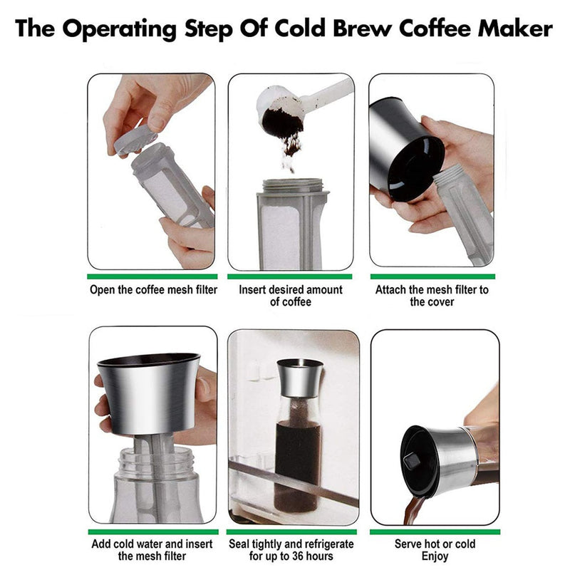 Coffee Maker Pot Mocha Cold Brew Cafetera Filter Coffee Pot Leakproof Thick Glass Tea Infuser