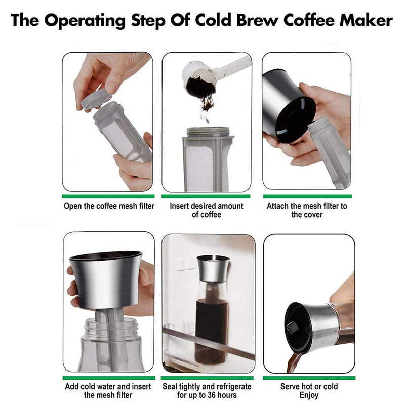Coffee Maker Pot Mocha Cold Brew Cafetera Filter Coffee Pot Leakproof Thick Glass Tea Infuser