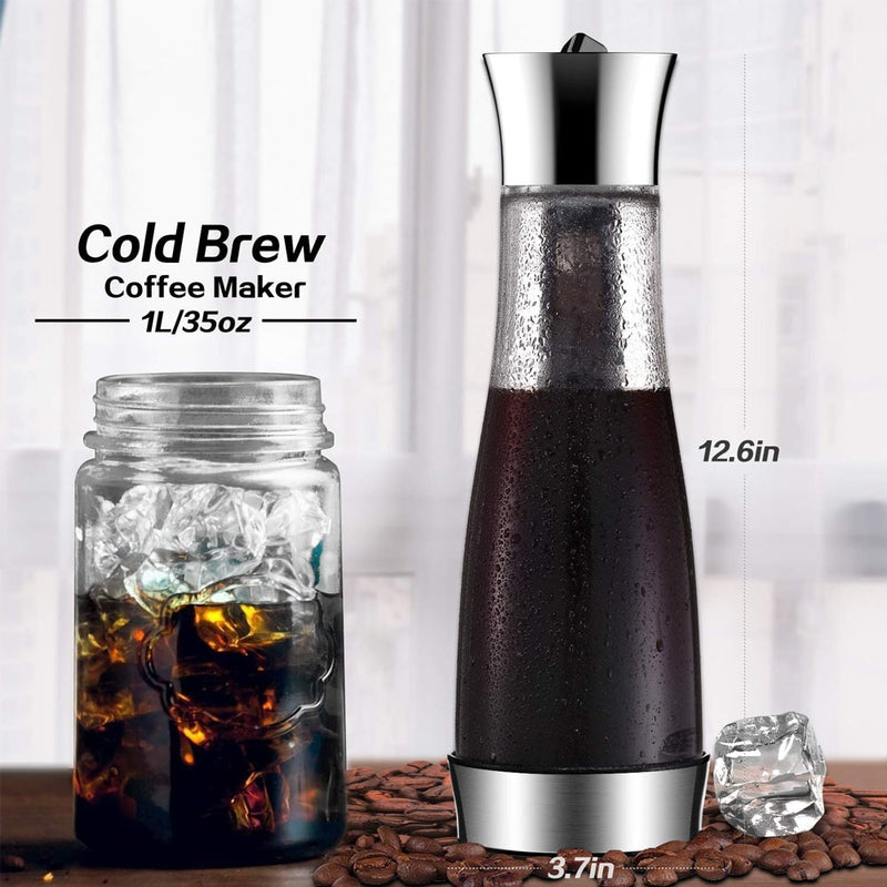 Coffee Maker Pot Mocha Cold Brew Cafetera Filter Coffee Pot Leakproof Thick Glass Tea Infuser