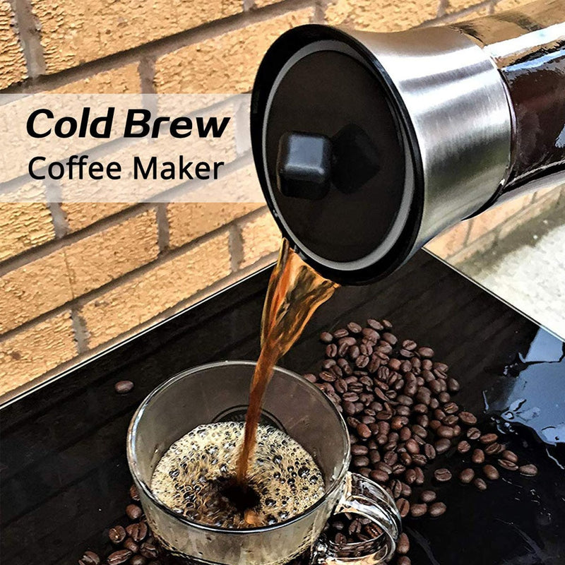 Coffee Maker Pot Mocha Cold Brew Cafetera Filter Coffee Pot Leakproof Thick Glass Tea Infuser