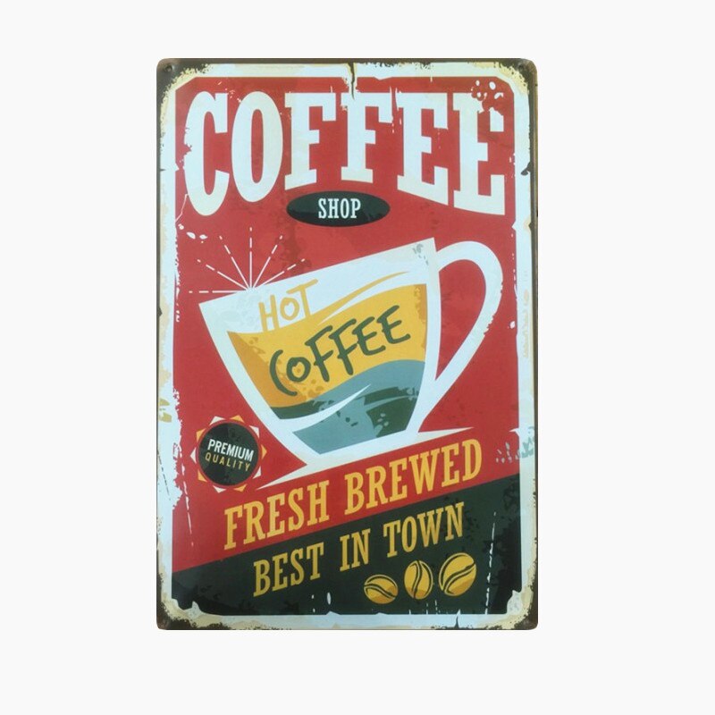 Coffee Menu For Cafe Bar Pub Wall Decor Metal Sign Vintage Home Decor Tin Signs Metal Plaque Retro