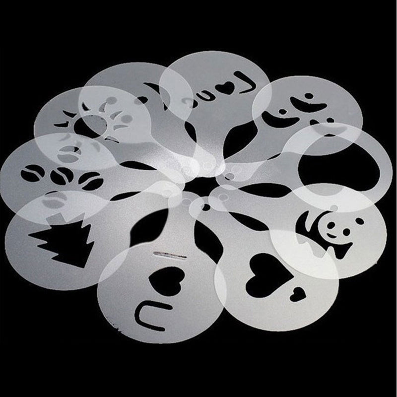 Coffee Stencils 16pcs/Set Drawing Die Tools Fancy Coffee Printing Model Plastic Spray Template