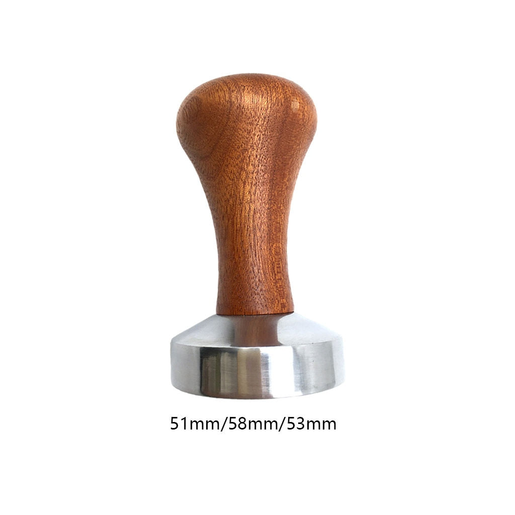 Coffee Tamper Powder Hammer Pressing Wooden Handle Coffee Distributor for Coffee and Espresso Mat