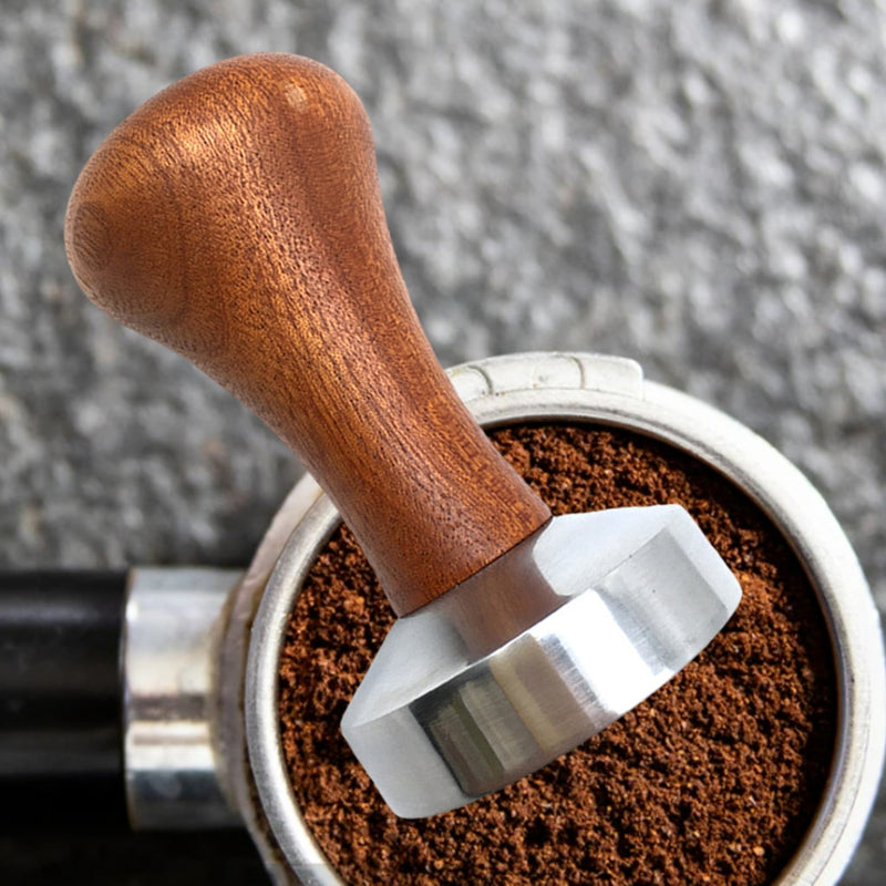 Coffee Tamper Powder Hammer Pressing Wooden Handle Coffee Distributor for Coffee and Espresso Mat