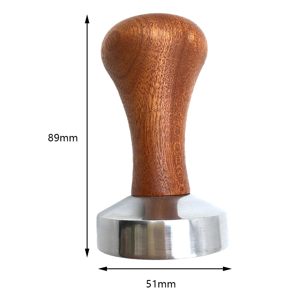 Coffee Tamper Powder Hammer Pressing Wooden Handle Coffee Distributor for Coffee and Espresso Mat