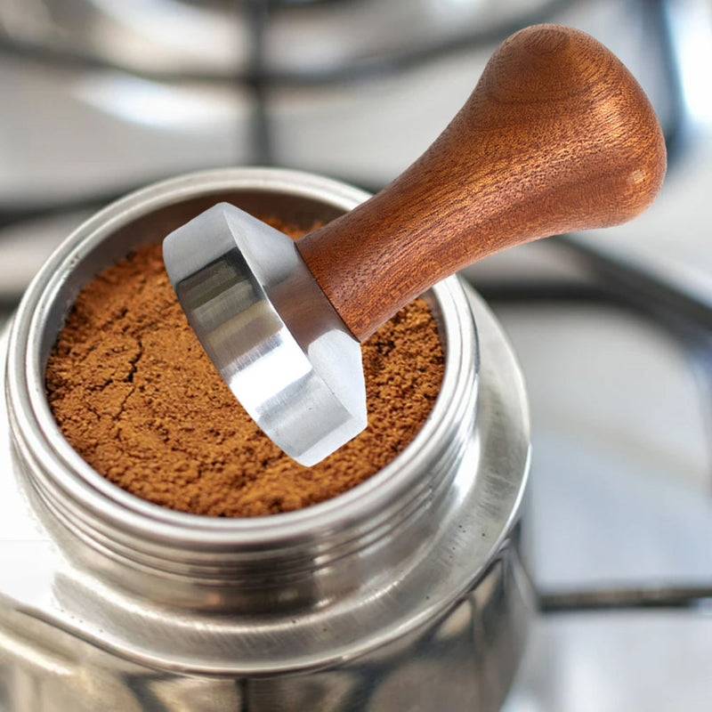 Coffee Tamper Powder Hammer Pressing Wooden Handle Coffee Distributor for Coffee and Espresso Mat