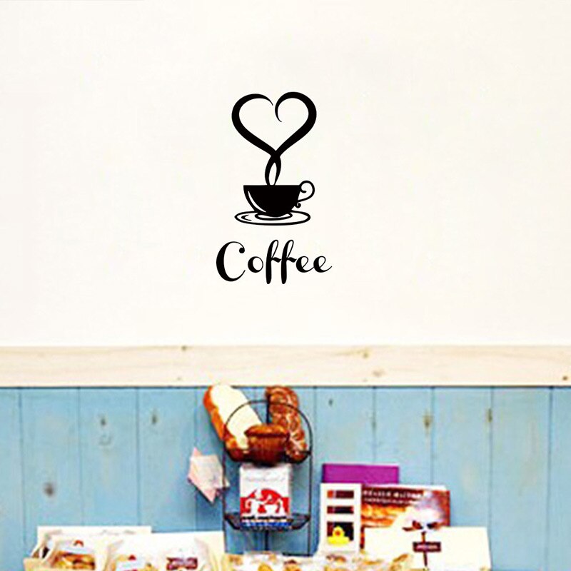 Coffee wall sticker shop Restaurant wall decor decals home decorations kitchen removable vinyl wall art diy