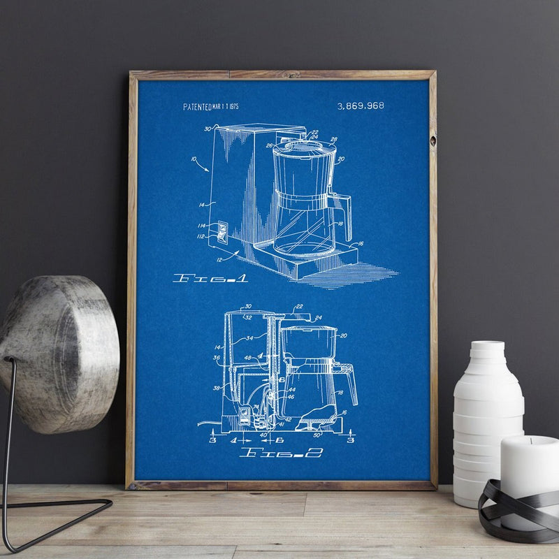 Coffeemaker patent,artwork,Coffee Lover wall art, posters,picture, room decor,Dinner print, blueprint