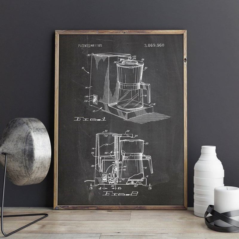 Coffeemaker patent,artwork,Coffee Lover wall art, posters,picture, room decor,Dinner print, blueprint