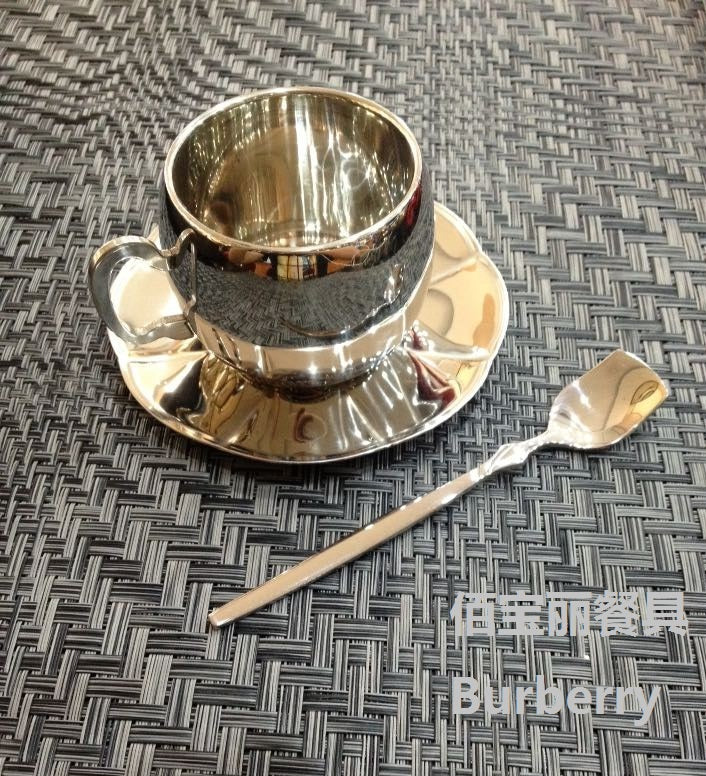 Continental 304 stainless steel coffee cup Espresso coffee set Milk tea cup  three-piece  gold