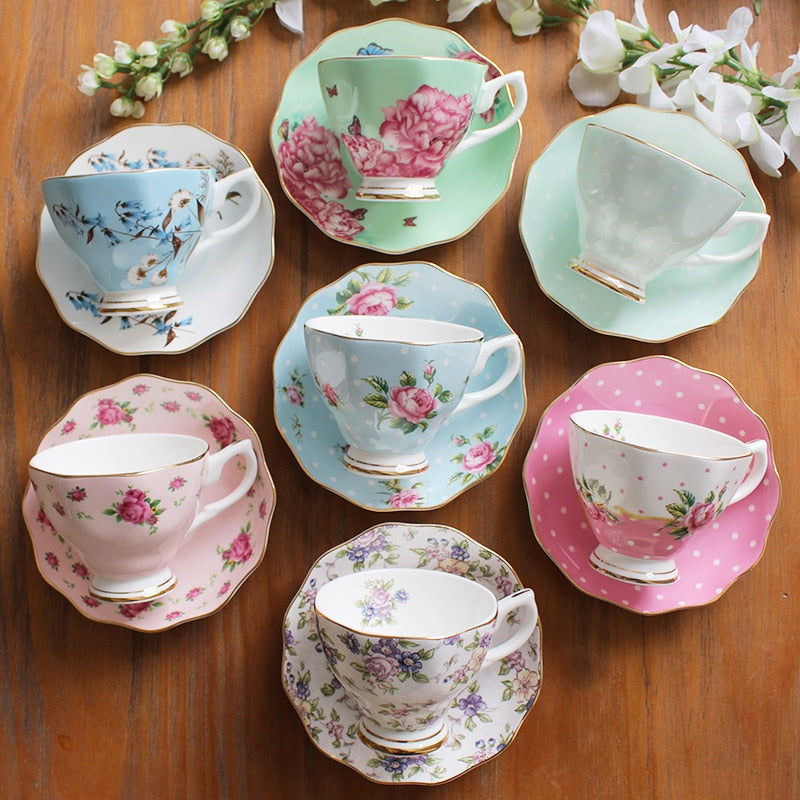 Continental bone china coffee cup Saucer Tea Set English afternoon tea ceramic tea set piece suit