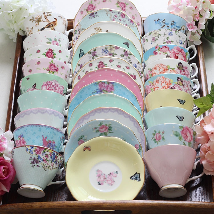 Continental bone china coffee cup Saucer Tea Set English afternoon tea ceramic tea set piece suit