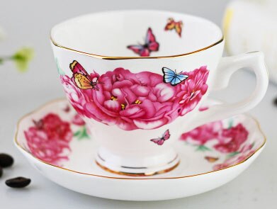 Cup ceramic creative European - style with lid large - capacity bone china cups breakfast cup milk