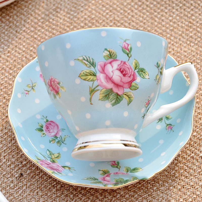 Cup ceramic creative European - style with lid large - capacity bone china cups breakfast cup milk