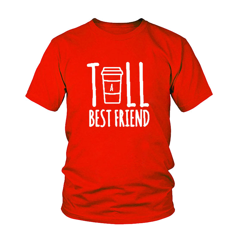 Cute Best Friend Shirt Tall And Short Matching BFF Funny Streetwear T Shirt Women