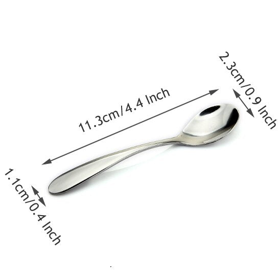 ERMAKOVA Set of 2 Espresso Spoon 4 Inches Mini Coffee Spoon Small Bistro Spoon for Dessert Stainless