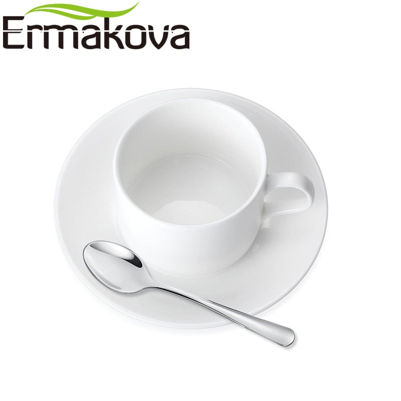 ERMAKOVA Set of 8 Espresso Spoon 4 Inches Mini Coffee Spoon Small Bistro Spoon for Dessert Stainless