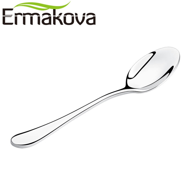 ERMAKOVA Set of 8 Espresso Spoon 4 Inches Mini Coffee Spoon Small Bistro Spoon for Dessert Stainless