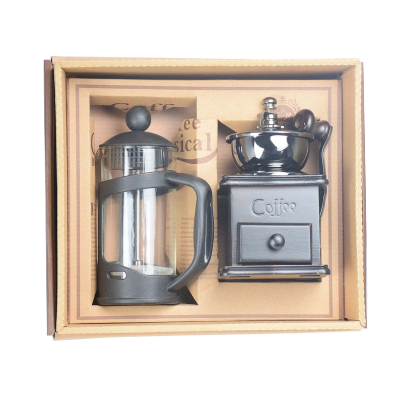 Ecocoffee Coffeeware Set 350ml French Press Manual Coffee Grinder DIY Household Coffeeware Gift