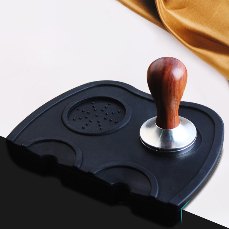 Espresso Coffee Tampers Mat Fluted Coffee Tampering Corner Mat Pad Anti-skid Food Safe Silicone
