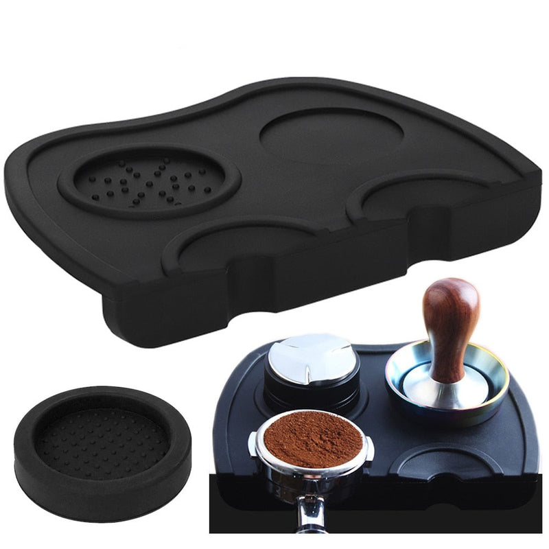 Espresso Coffee Tampers Mat Fluted Coffee Tampering Corner Mat Pad Anti-skid Food Safe Silicone