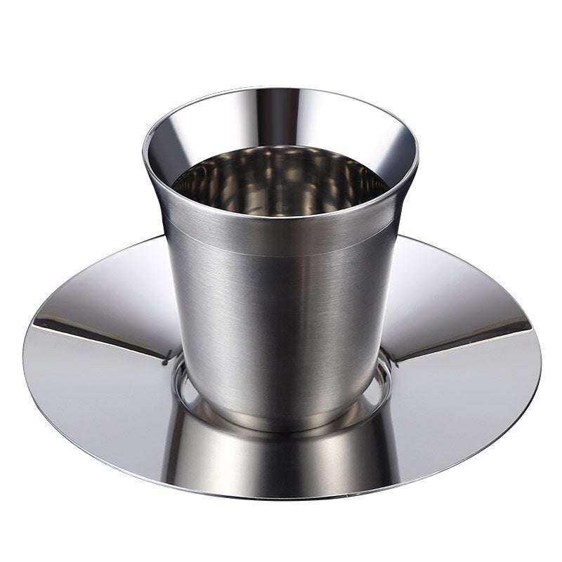 Espresso Mugs 80ml 160ml Set of 2 Stainless Steel Espresso Cups Set Insulated Tea Coffee Mugs Double