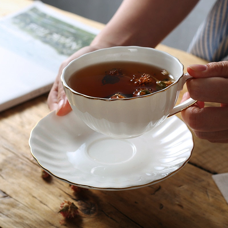 Europe Bone Porcelain Cup Coincidence Porcelain Coffee Cup Saucer Set 210ml Ceramic Tea Cup Cafe