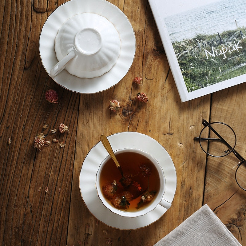 Europe Bone Porcelain Cup Coincidence Porcelain Coffee Cup Saucer Set 210ml Ceramic Tea Cup Cafe