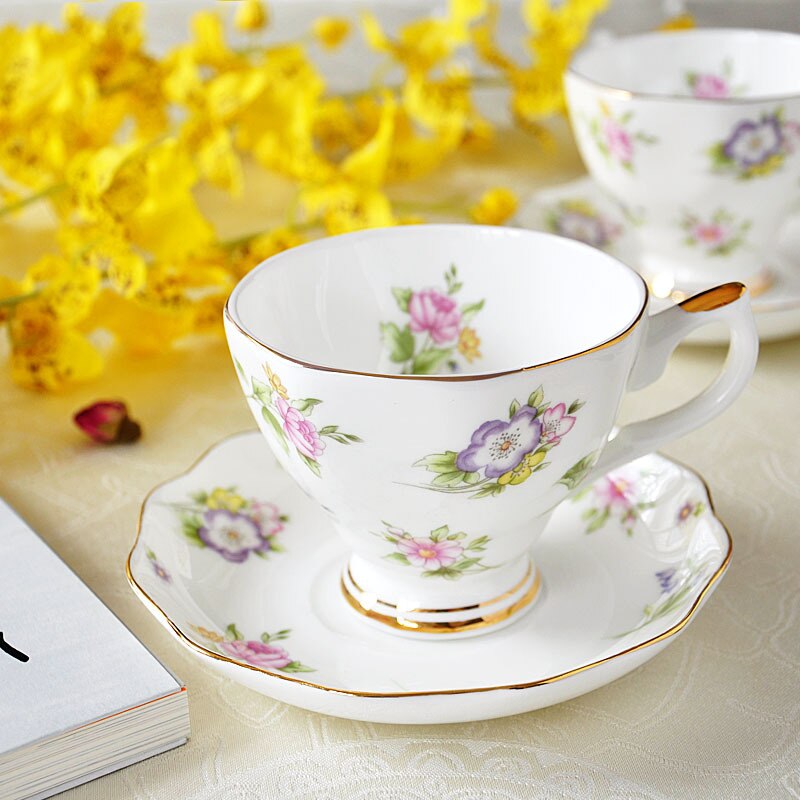 European Bone china coffee set Creative simple ceramic porcelain dish Afternoon tea milk cup 200ML