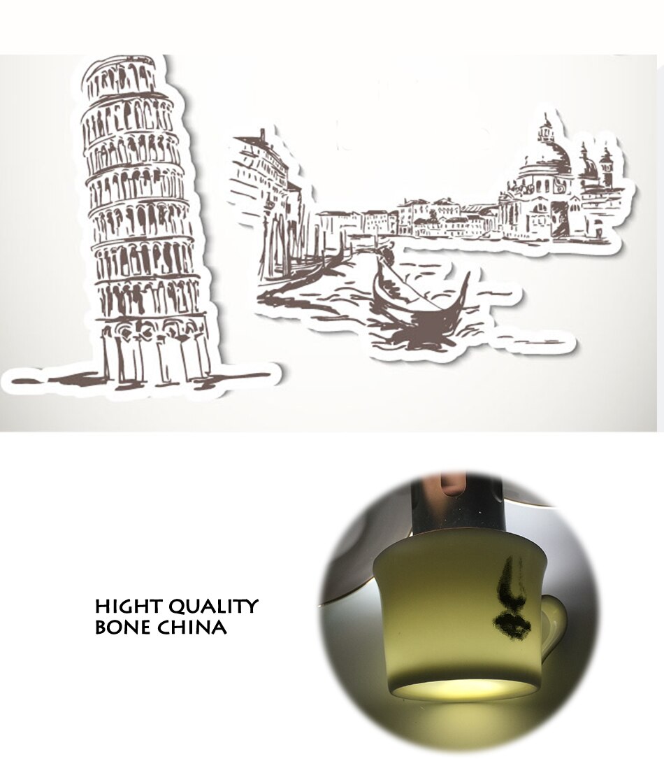 Eye and Nose Coffee Cup and Saucer Set Quality Bone ChinaTazza Afternoon Tea Supply Elegant