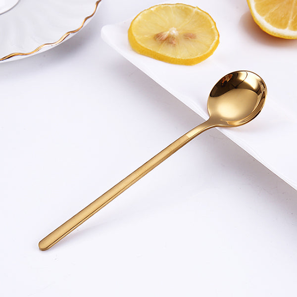 FHEAL 1pc Coffee Scoops Stainless Steel Simple Design Tea Coffee Spoon Coffeeware Fruit Rice Cake
