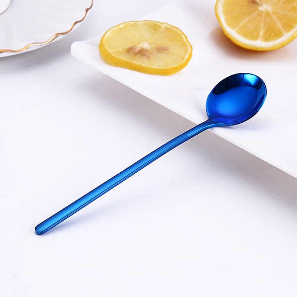 FHEAL 1pc Coffee Scoops Stainless Steel Simple Design Tea Coffee Spoon Coffeeware Fruit Rice Cake