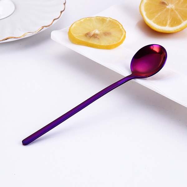 FHEAL 1pc Coffee Scoops Stainless Steel Simple Design Tea Coffee Spoon Coffeeware Fruit Rice Cake