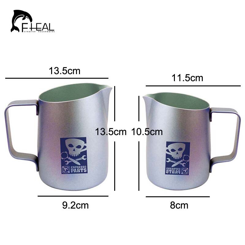 FHEAL Stainless Steel Espresso Coffee Milk Mugs Milk Coffee Frothing Jug Pitcher Craft Cup Kitchen