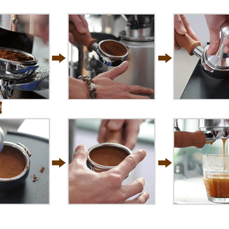 Food Grade 51/53/58mm Coffee Tamper Wooden Handle Barista Espresso maker Grinder Handmade High