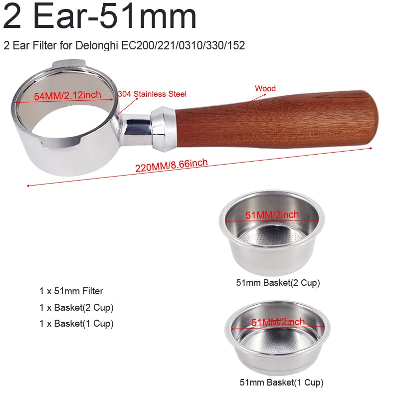 Food Grade 51/53/58mm Coffee Tamper Wooden Handle Barista Espresso maker Grinder Handmade High
