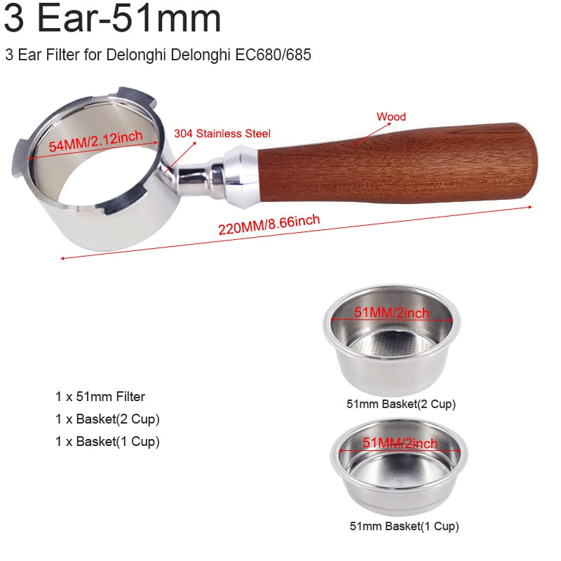 Food Grade 51/53/58mm Coffee Tamper Wooden Handle Barista Espresso maker Grinder Handmade High