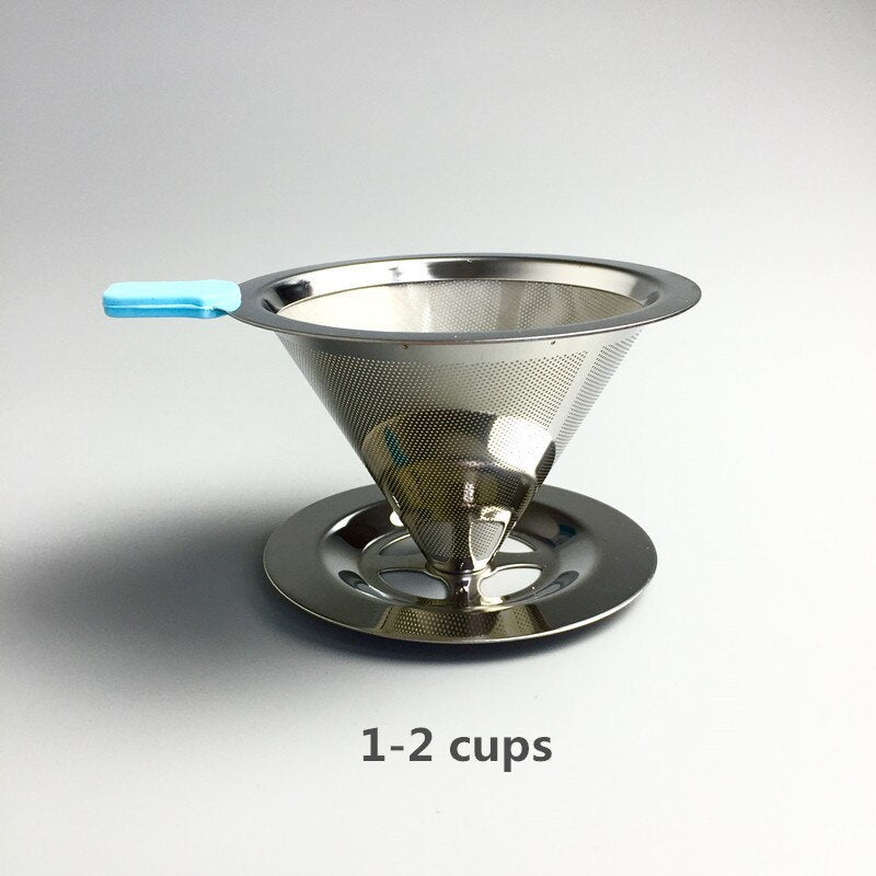 GATER Reusable Coffee Filter Holder Stainless Steel Brew Drip Coffee Filters Funnel Metal Mesh