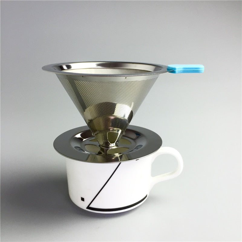 GATER Reusable Coffee Filter Holder Stainless Steel Brew Drip Coffee Filters Funnel Metal Mesh