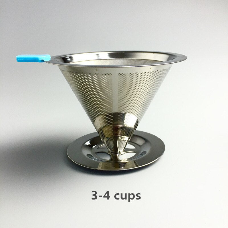 GATER Reusable Coffee Filter Holder Stainless Steel Brew Drip Coffee Filters Funnel Metal Mesh