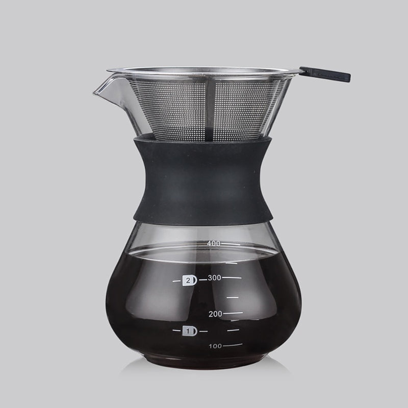 Glass Hand Punching Coffee Pot Temperature Resistance Glass Anti-scalding Share Glass Coffee Pot