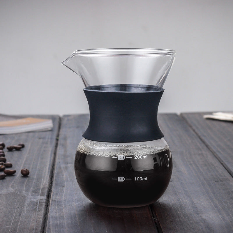 Glass Hand Punching Coffee Pot Temperature Resistance Glass Anti-scalding Share Glass Coffee Pot