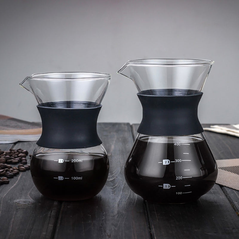 Glass Hand Punching Coffee Pot Temperature Resistance Glass Anti-scalding Share Glass Coffee Pot